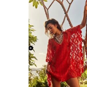 Free People Red Swim Coverup